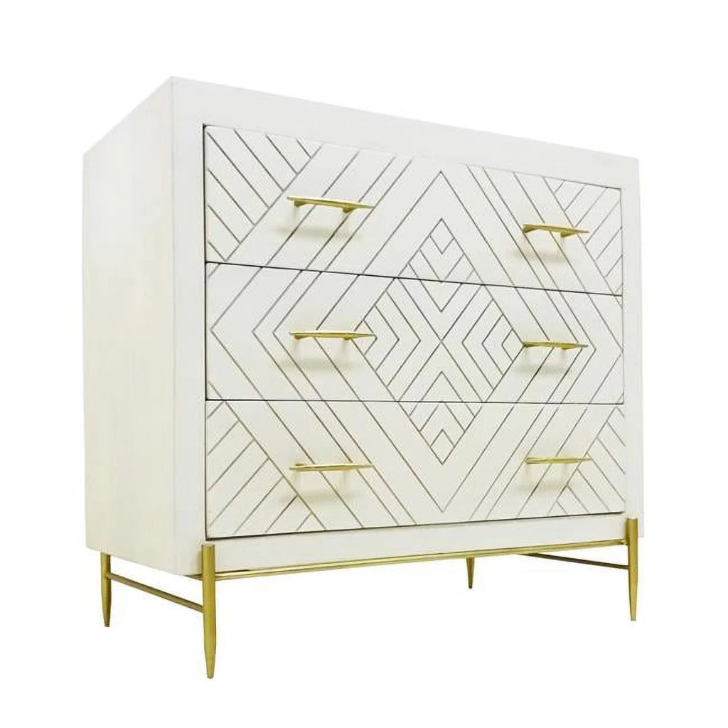 Solid Wood Three Drawer Dresser Z32658