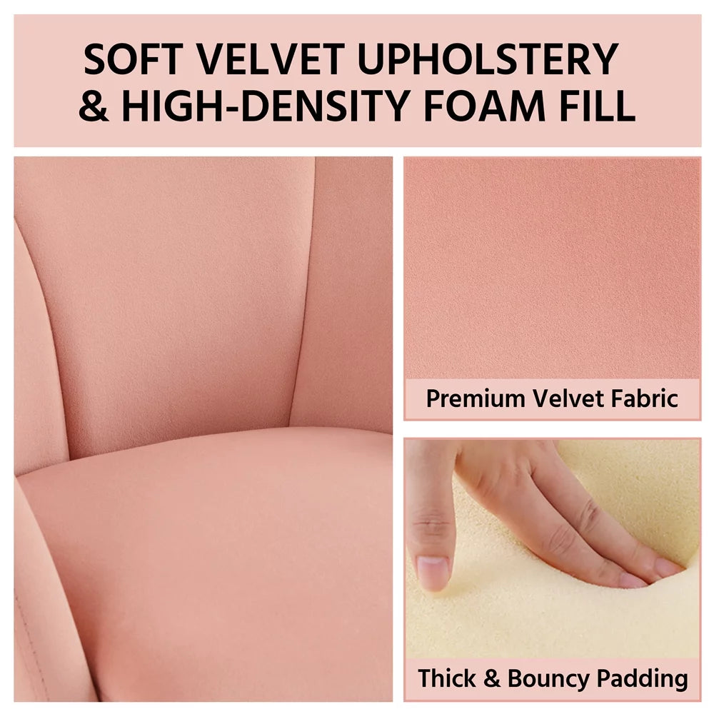 Velvet Dining Chair with Golden Metal Legs Y443571