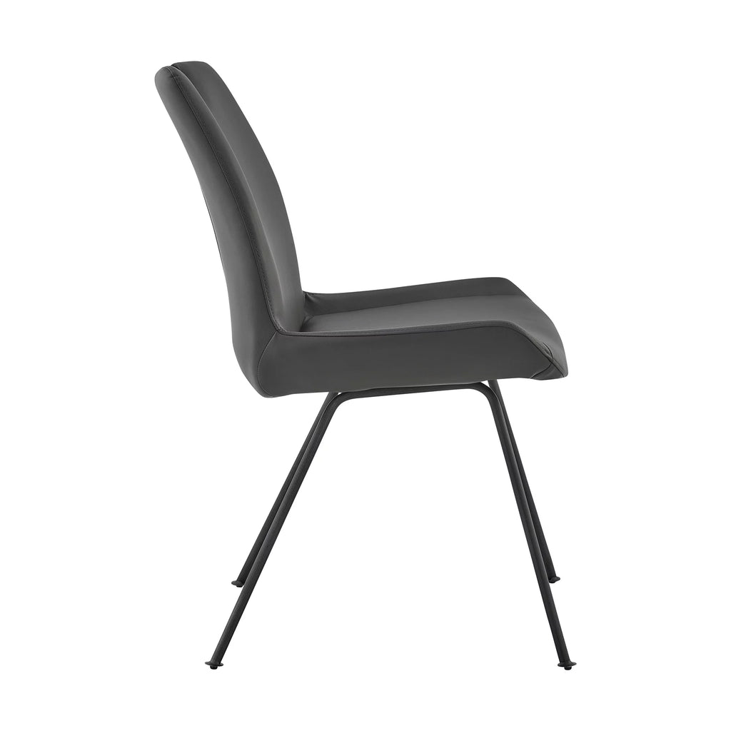 Grey Faux Leather Dining Chair Set of 2 Q386660