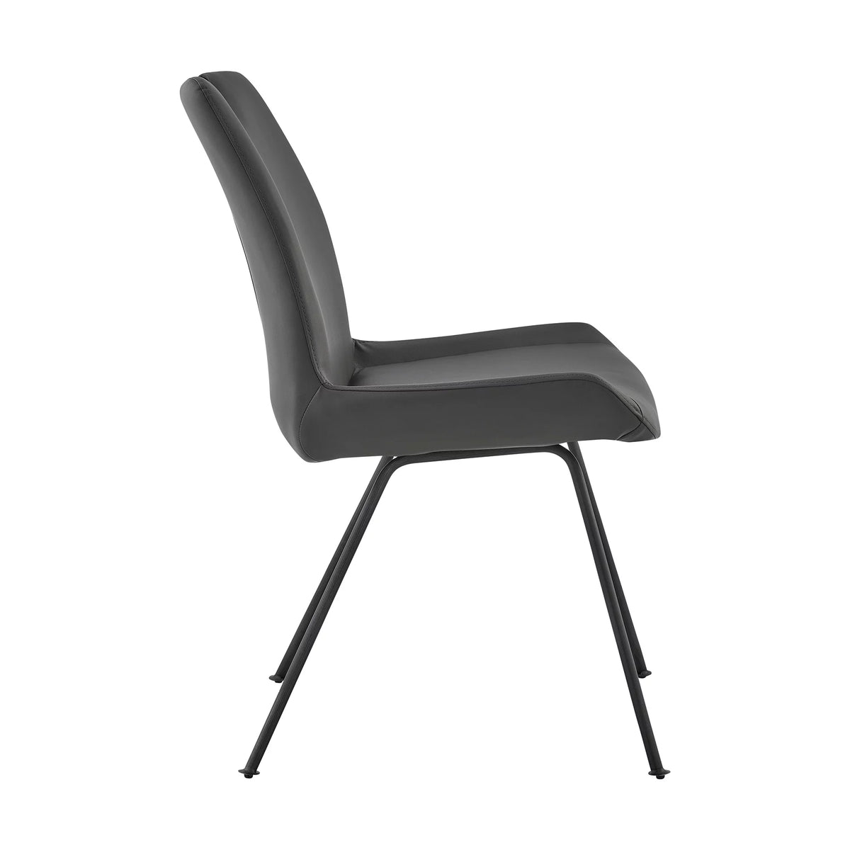 Grey Faux Leather Dining Chair Set of 2 Q386660