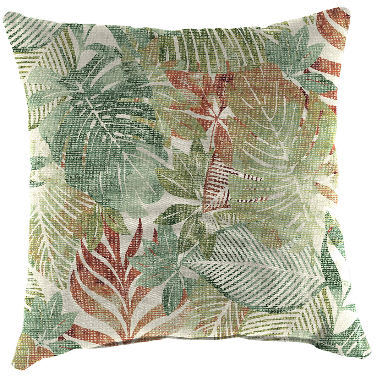 Almond Green Leaves Square Outdoor Throw Pillow 2 Pack I5009