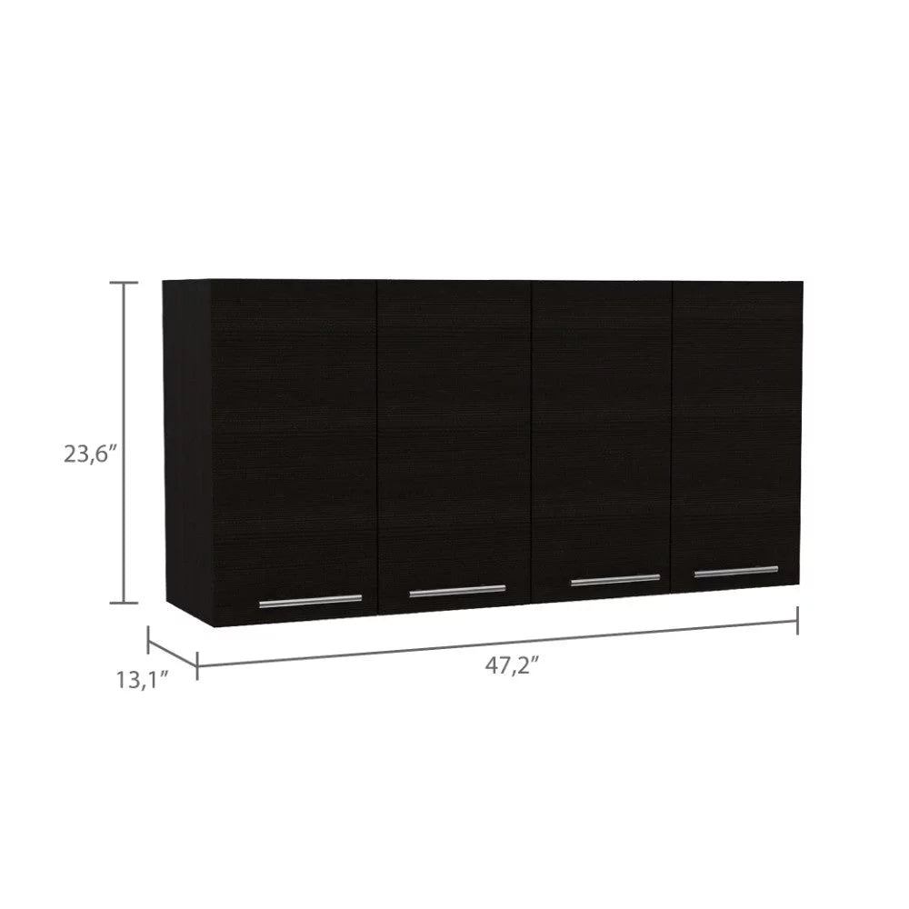 Black Wengue Finish Four Doors Kitchen Cabinet M440