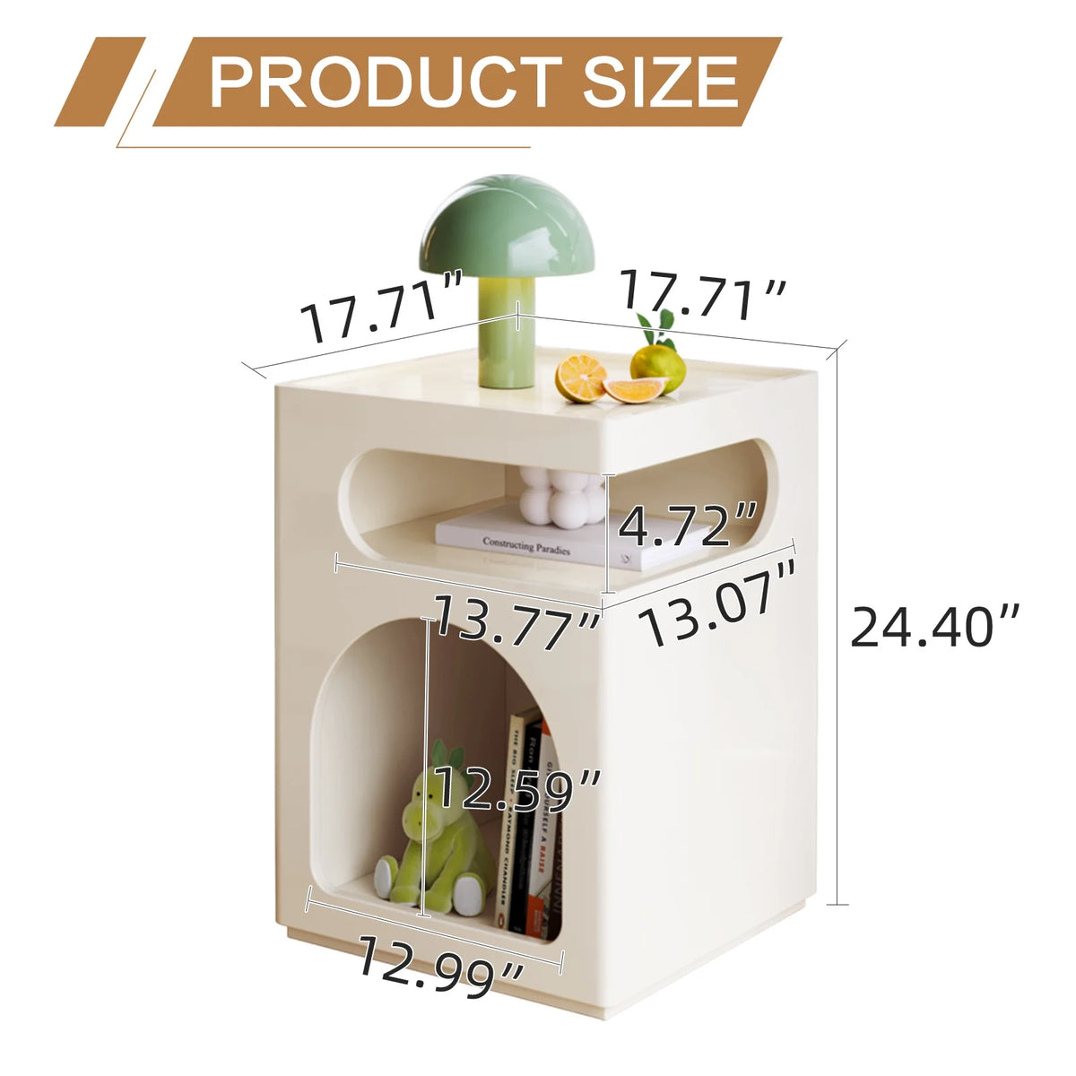 Modern Side Table with Storage Shelf X6357