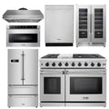 48 in. Propane Gas Range, Range Hood, Refrigerator, Dishwasher, Wine Cooler, Microwave E747