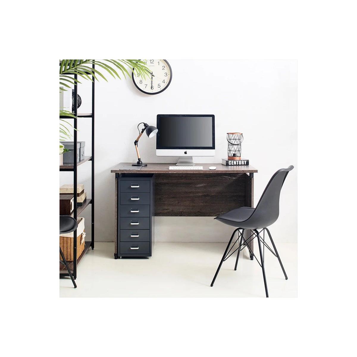 Rustic Gray Composite Wood Writing Desk L732