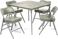 5-Piece Folding Card Table and Padded Chair Set Grey Q40489