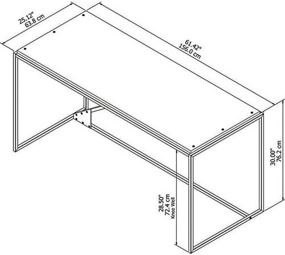 62" Industrial Wood Writing Desk E22681