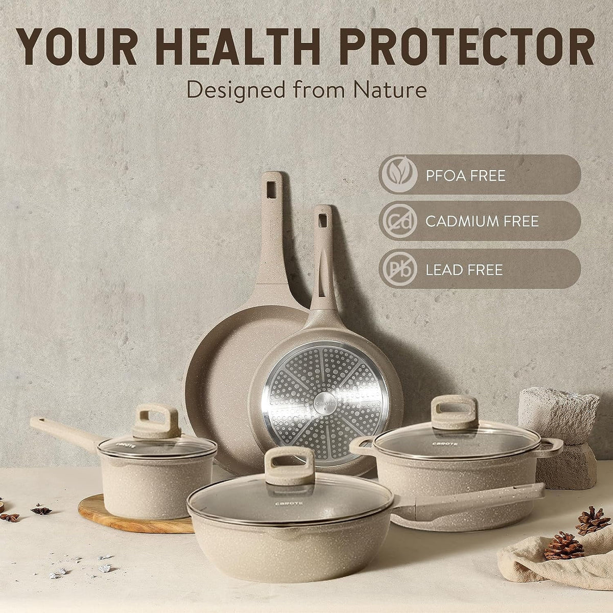 13 Pcs Nonstick Induction Cookware Set O10759