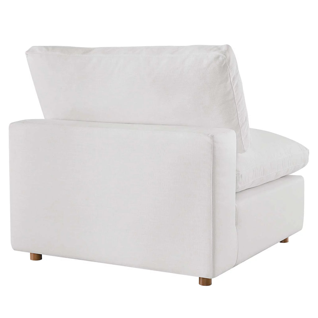 White Down Filled Overstuffed Armless Chair I742711