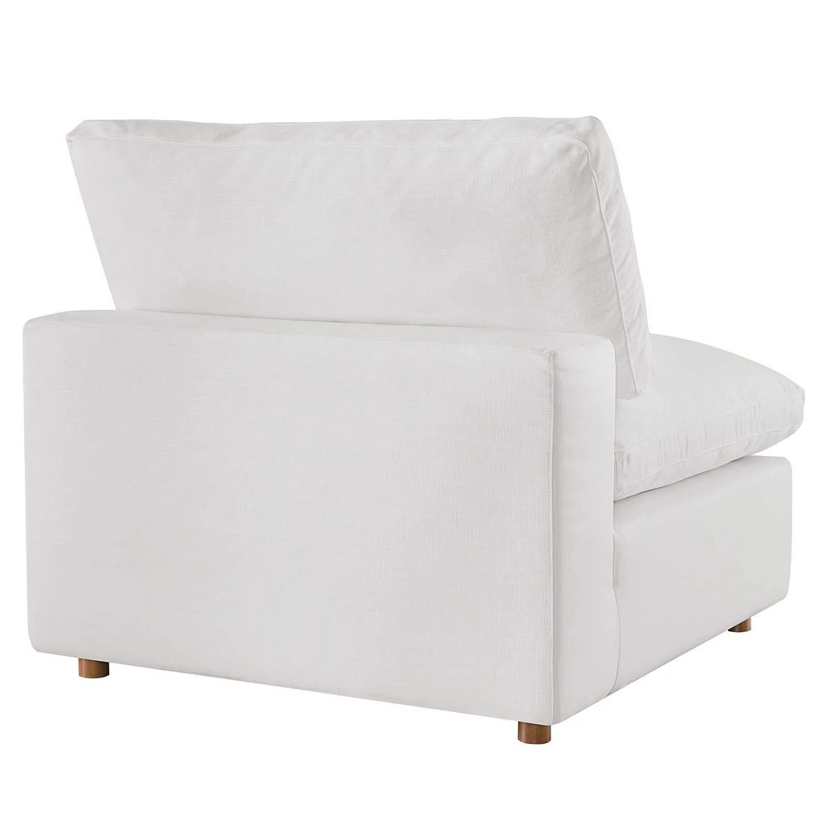 White Down Filled Overstuffed Armless Chair I742711