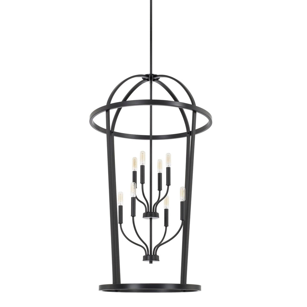 Matte Black 8 Light Foyer A17066