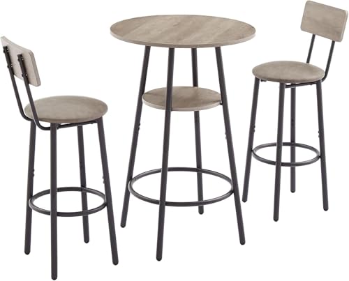 Round Dining Table Set with 2 Chairs and Storage U566484