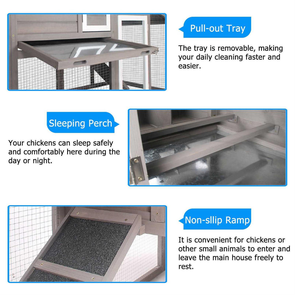 Chicken Coop with Run and Weatherproof Roof M919676