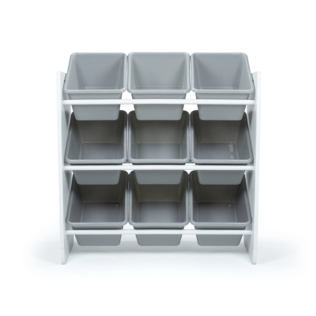 White Grey Toy Storage Organizer with 9 Bins P564