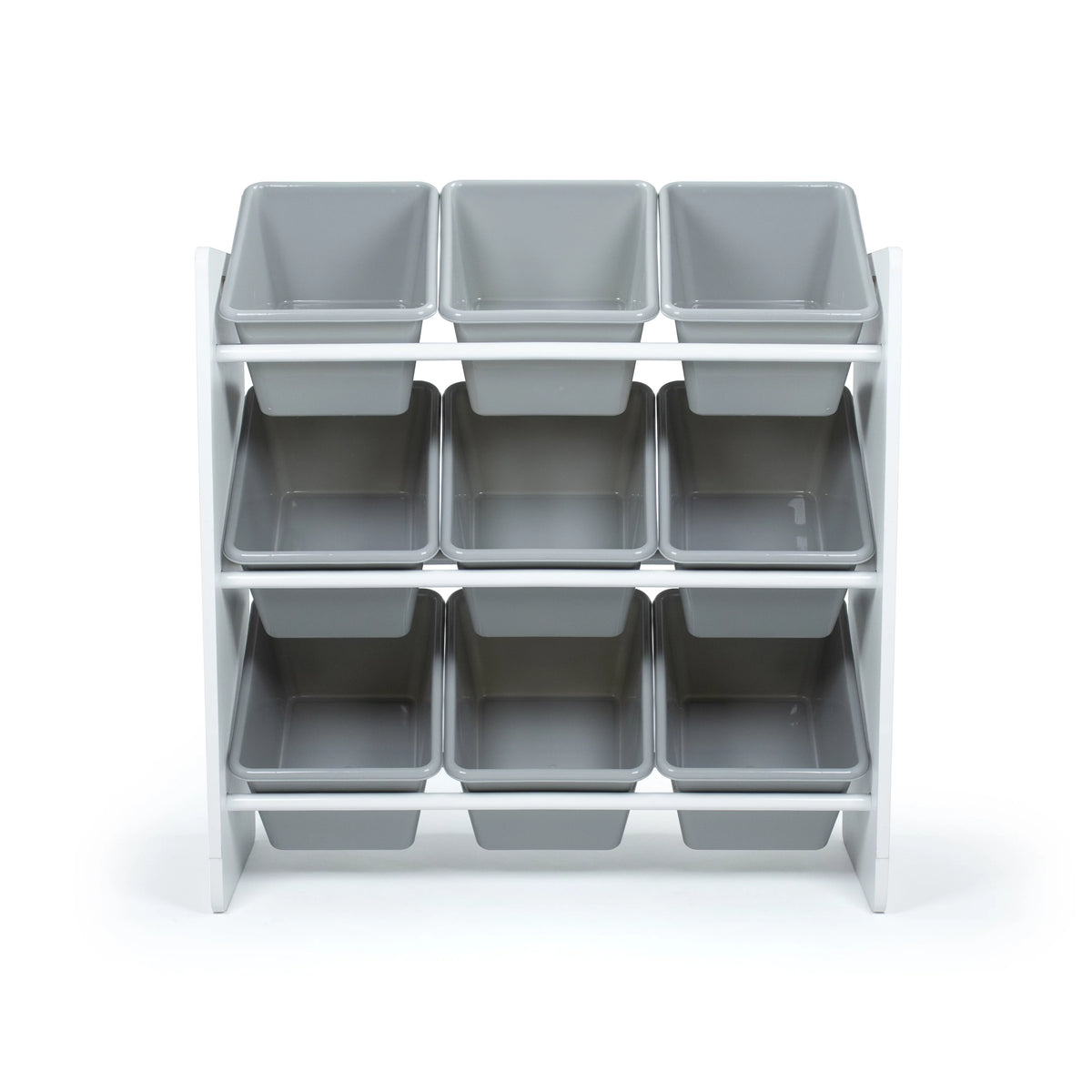 White Grey Toy Storage Organizer with 9 Bins P564