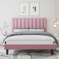 Queen Size Velvet Upholstered Platform Bed Frame W909