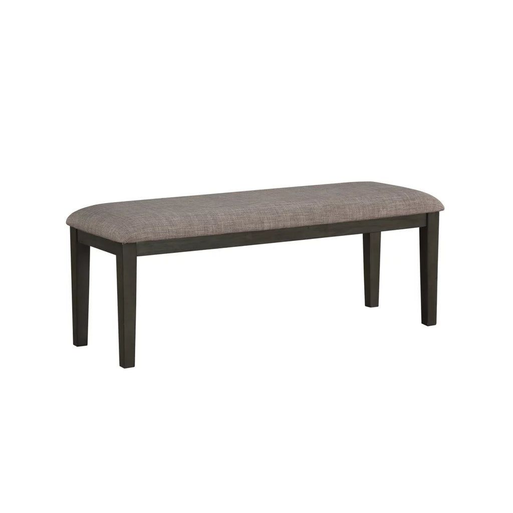Gray and Beige Fabric Upholstered Wooden Bench I567