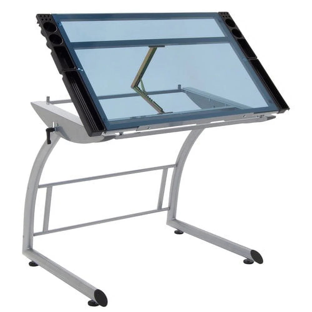 Adjustable Glass Top Crafting Table W7317