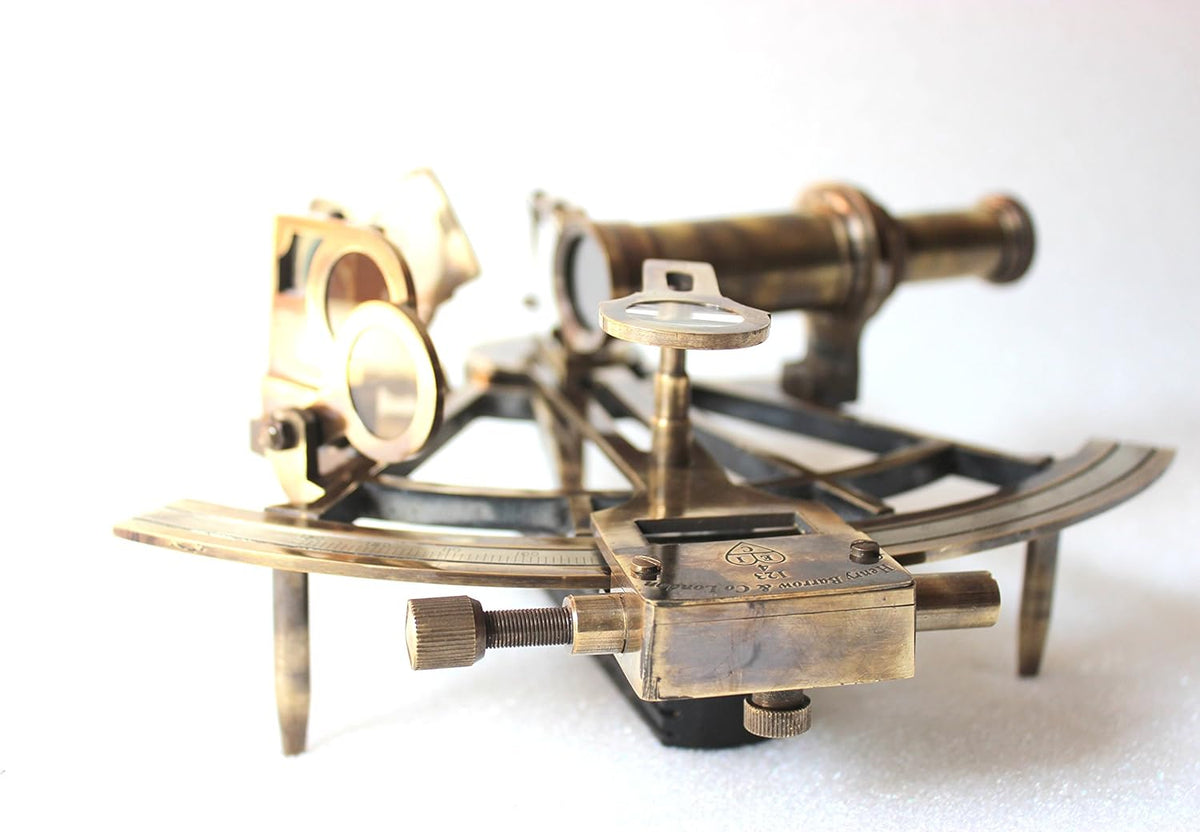 Nautical Marine Working Model Ship Sextant Wooden Box H8906