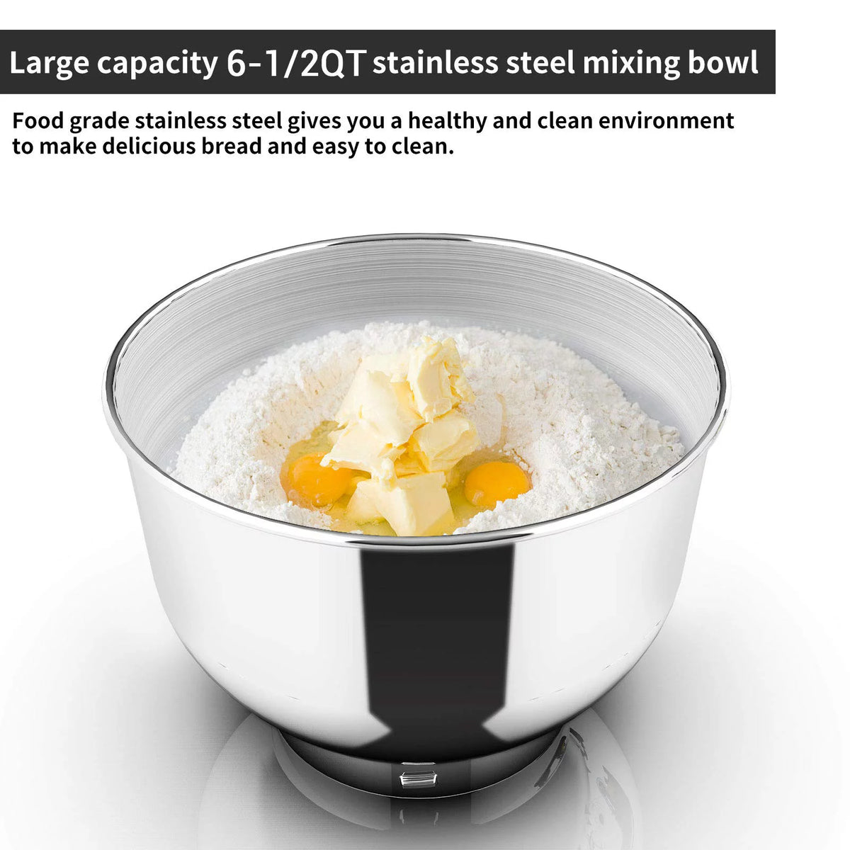 850W 6 Speed 6.5 QT Stainless Steel Stand Mixer M901