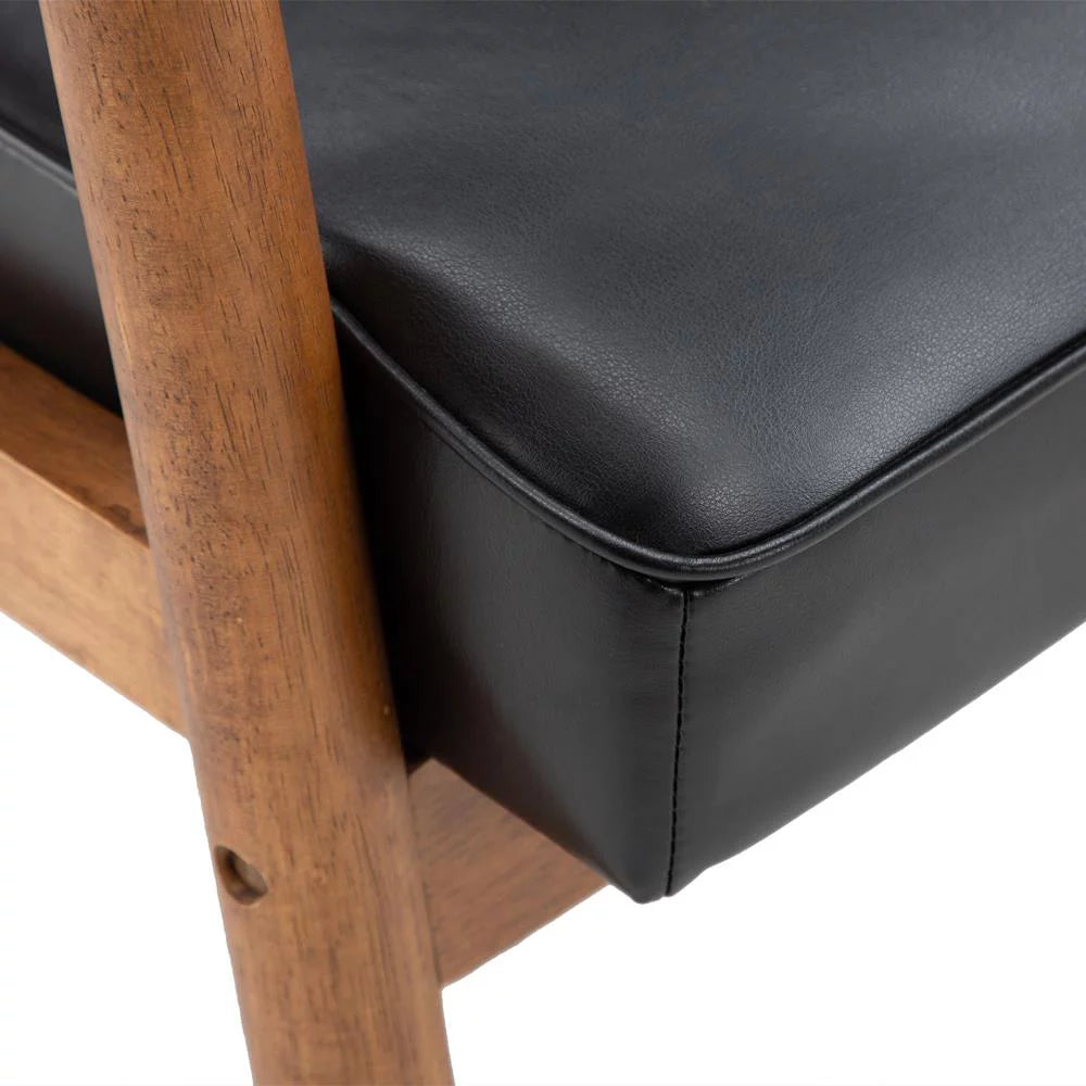 Black Faux Leather Accent Chair F823