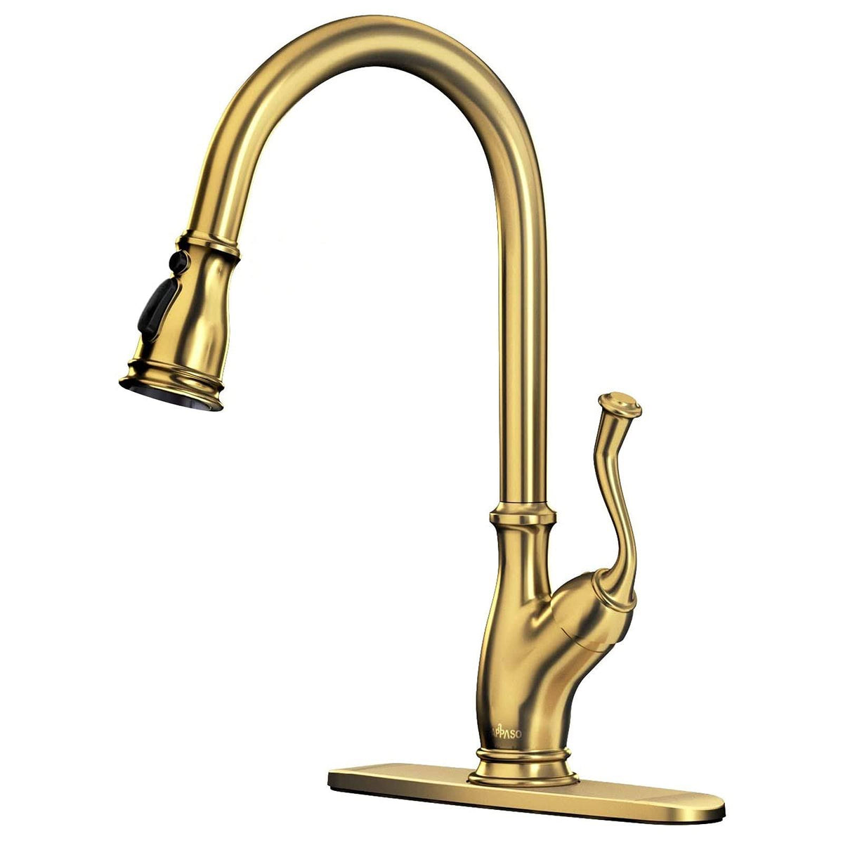 Gold Pull Down Kitchen Faucet with Sprayer F376