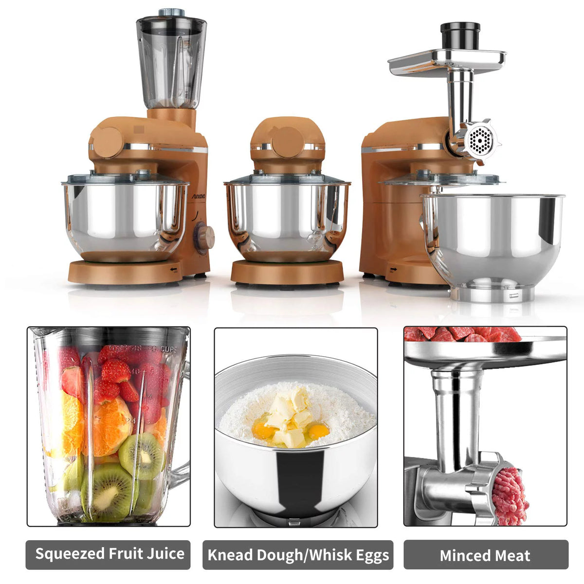 850W 6 Speed 6.5 QT Stainless Steel Stand Mixer M901