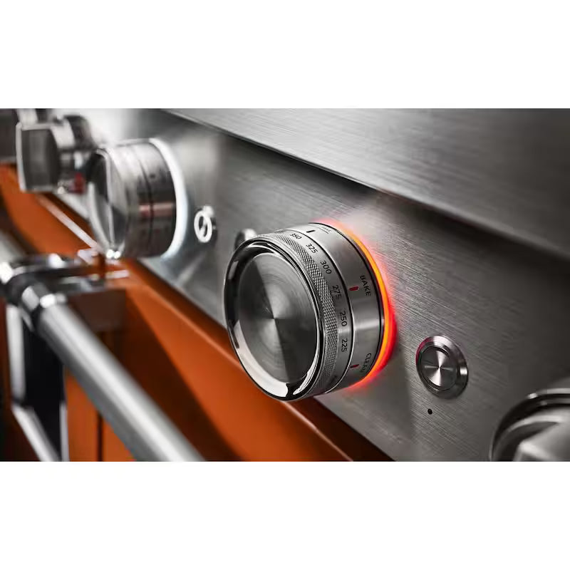 48 in. Smart Double Oven Dual Fuel Range with True Convection in Scorched Orange Z588