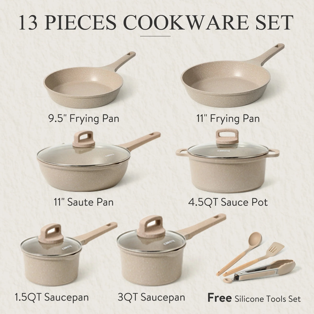 13 Pcs Nonstick Induction Cookware Set O10759