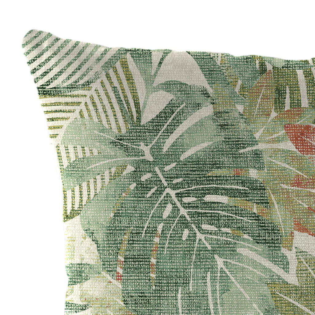 Almond Green Leaves Square Outdoor Throw Pillow 2 Pack I5009
