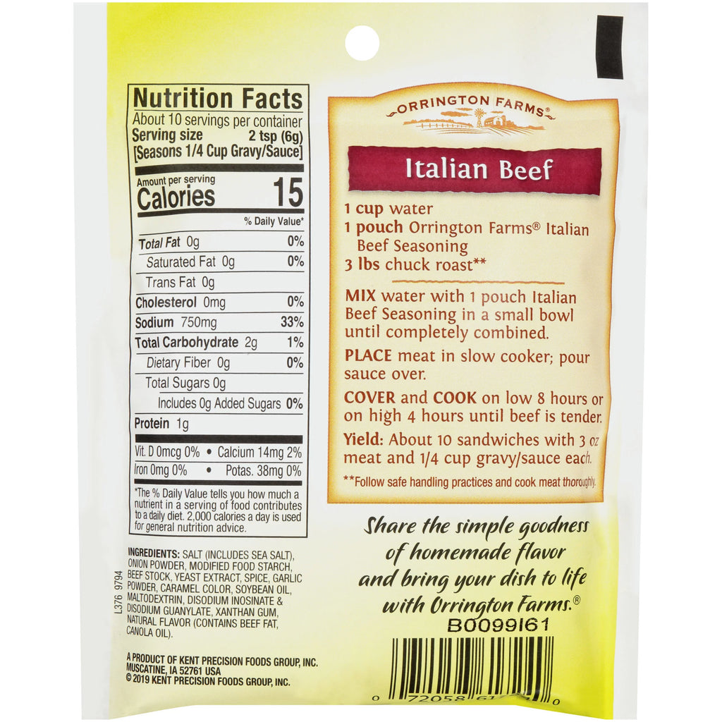 Italian Beef Seasoning 2.1 oz Packet F9064