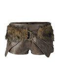 PU Leather Low-Rise Shorts M627