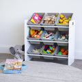 White Grey Toy Storage Organizer with 9 Bins P564
