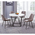 White Marble Top Metal 5-Piece Dining Set J1622