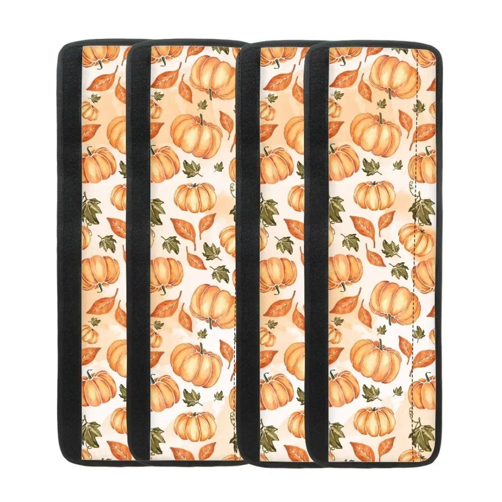 Thanksgiving Pumpkin Fallen Leaves Refrigerator Handle Cover 4 Pcs C3871