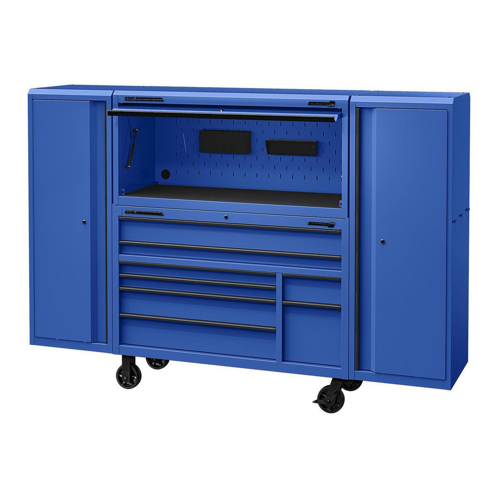 56 in. x 22 in. Blue Work Center Hutch Q498