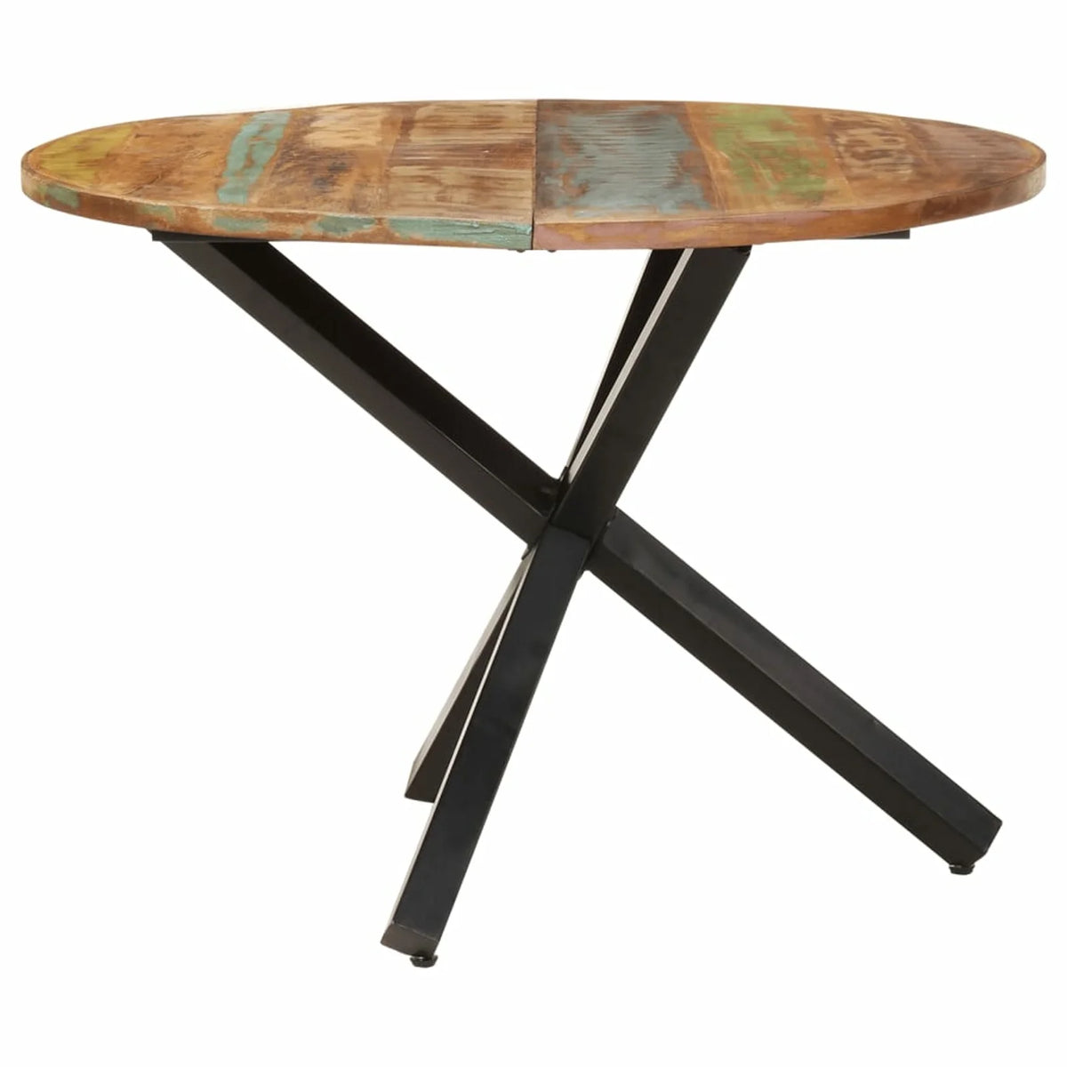 Round Solid Reclaimed Wood Dining Table Y12855