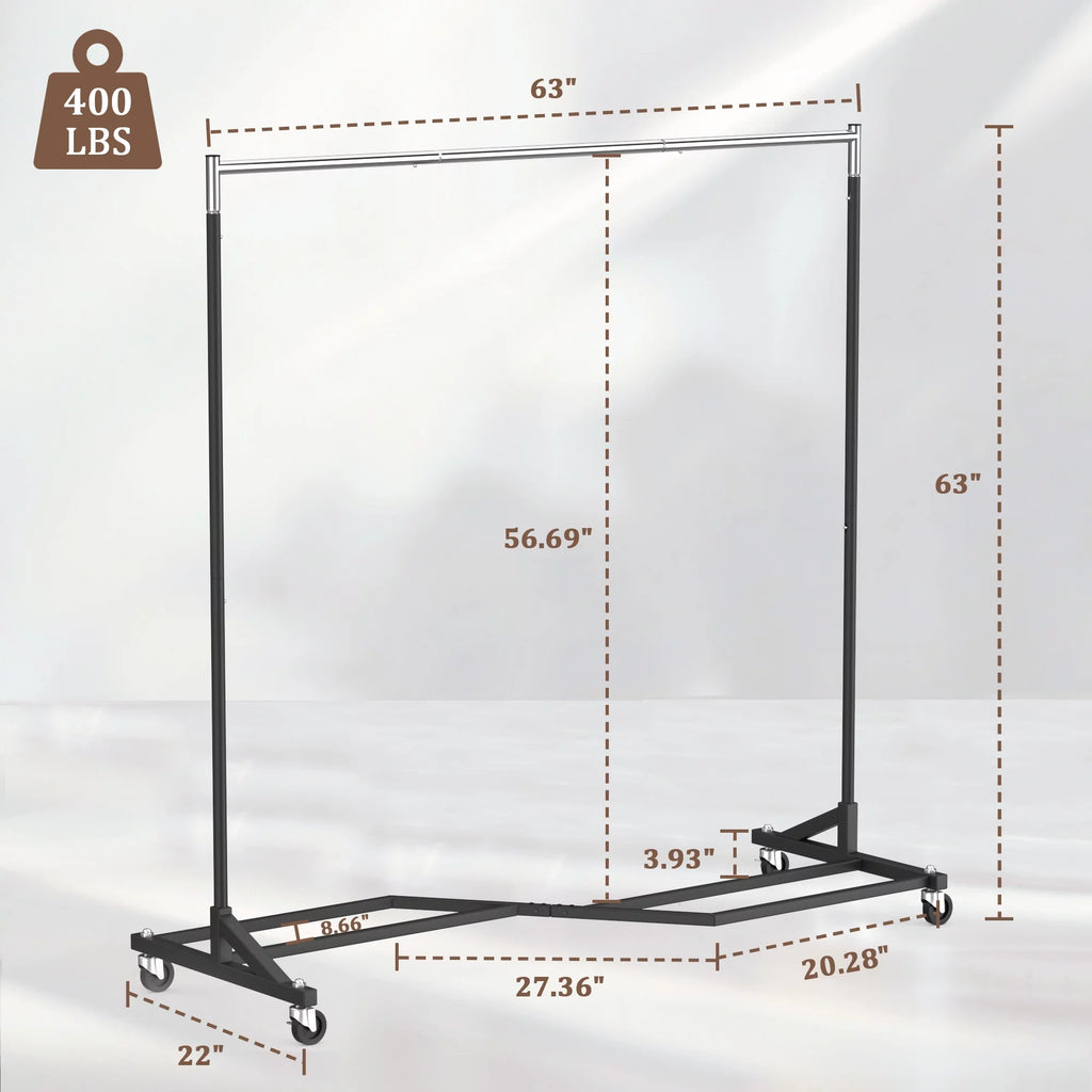 400 lbs Heavy Duty Rolling Garment Rack with Wheels T462