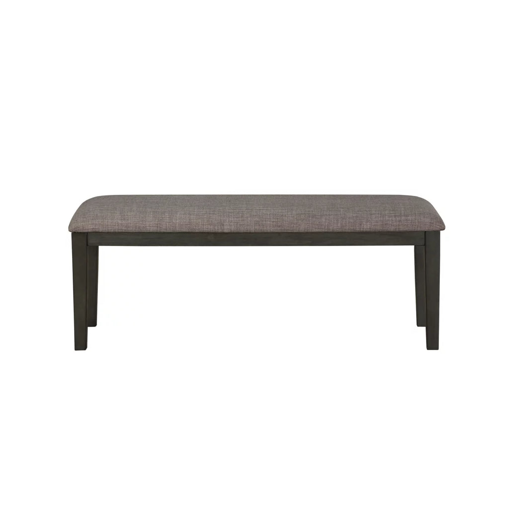 Gray and Beige Fabric Upholstered Wooden Bench I567
