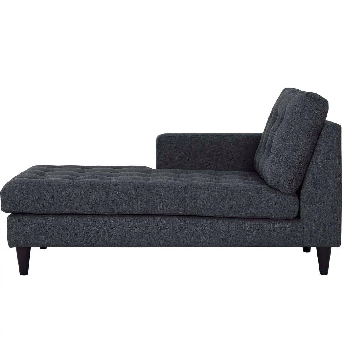 Left Arm Chaise Lounge Chair Grey Fabric S15334