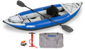 1 Person Lightweight Self-Bailing Inflatable Kayak with Paddle, Seat, Pump, Skeg E507