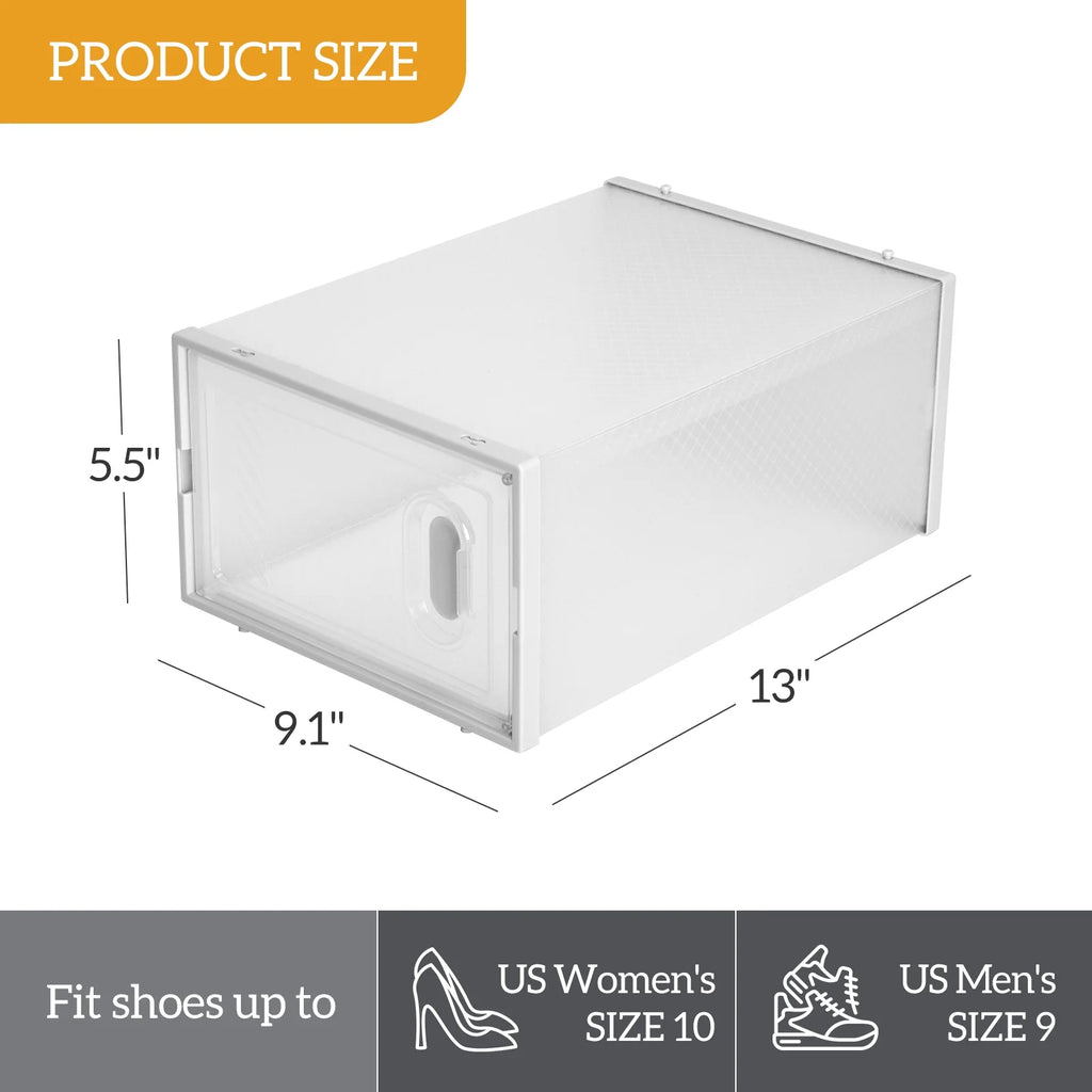 White Stackable Plastic Lidded Storage Boxes H669640