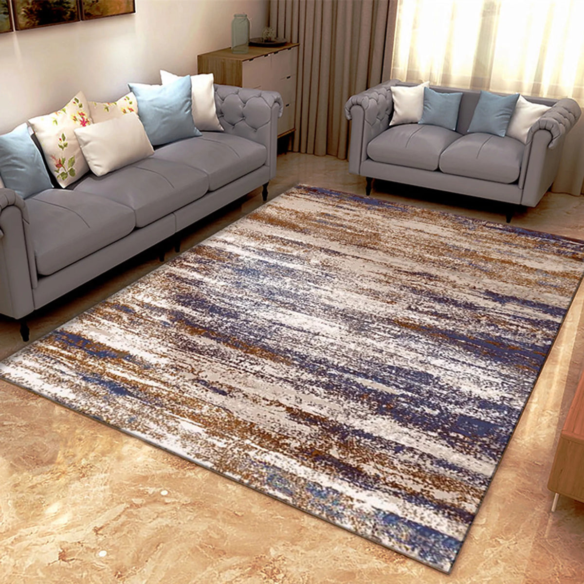 Abstract Faded Boho Vintage Diamond Area Rug F752