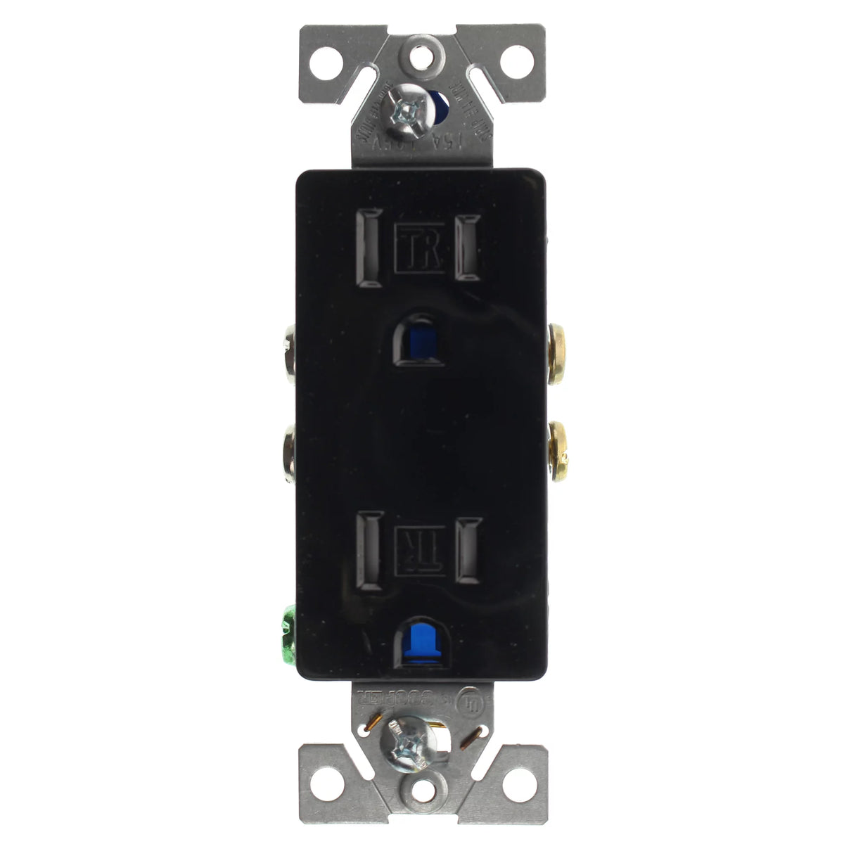 Duplex Decorator Receptacle Outlet, 15-Amp, 120-Volt, Black, 16-Pack N5639