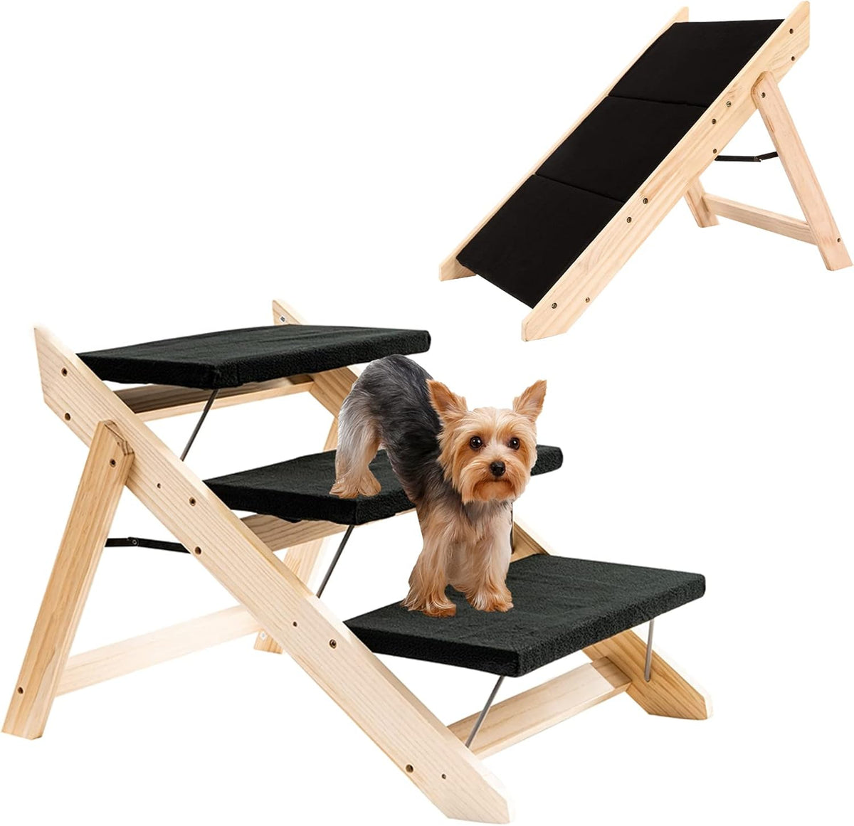 Foldable Wood Pet Stairs and Ramp R357012