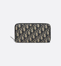 Beige and Black Oblique Jacquard Zipped Long Wallet W379760