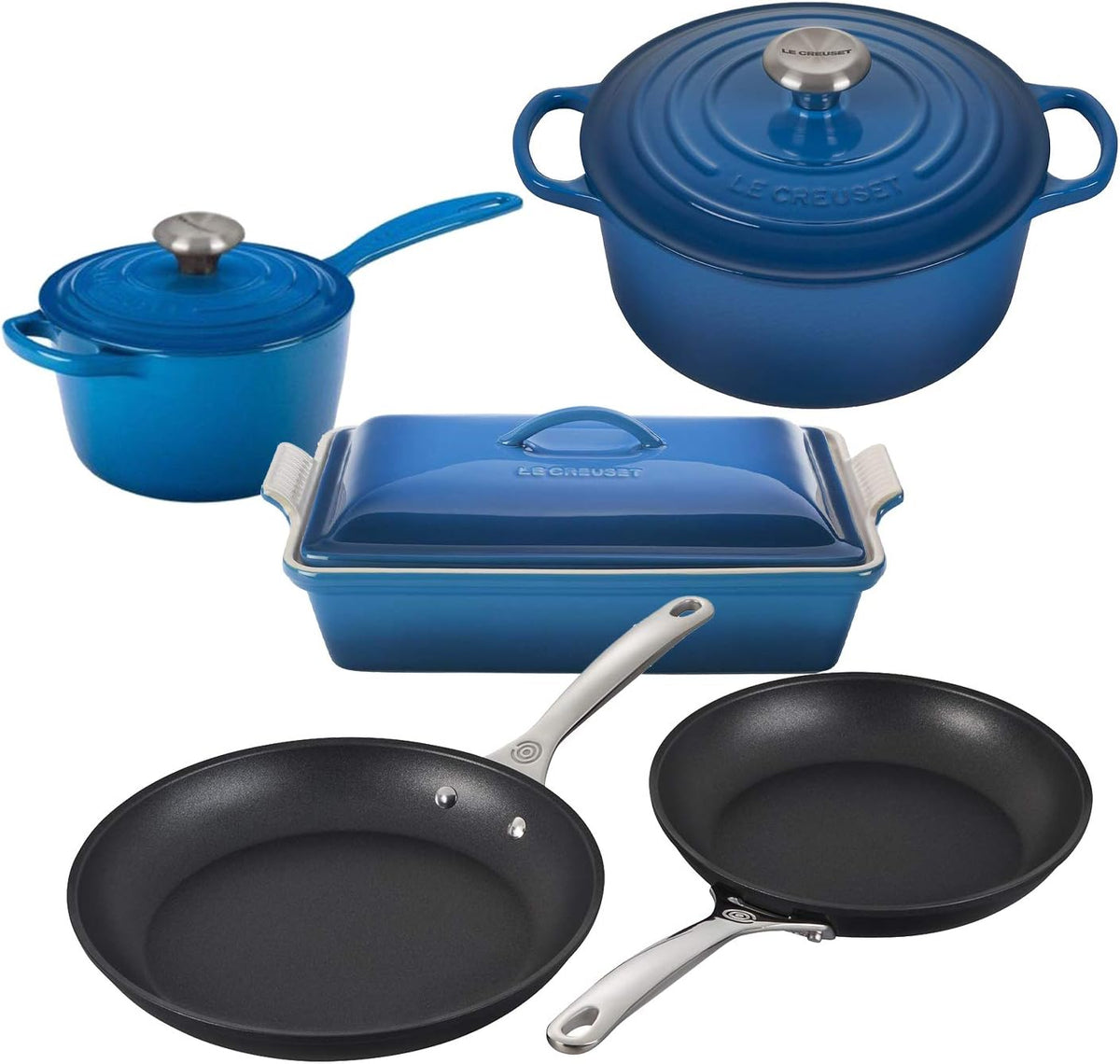 Enameled Cast Iron and Nonstick 8 Piece Cookware Set Y6856