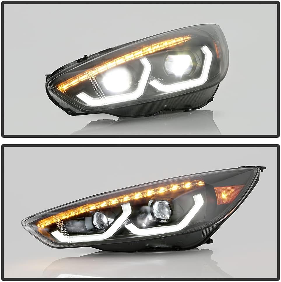 2015-2018 Ford Focus Black LED Projector Headlights W2707