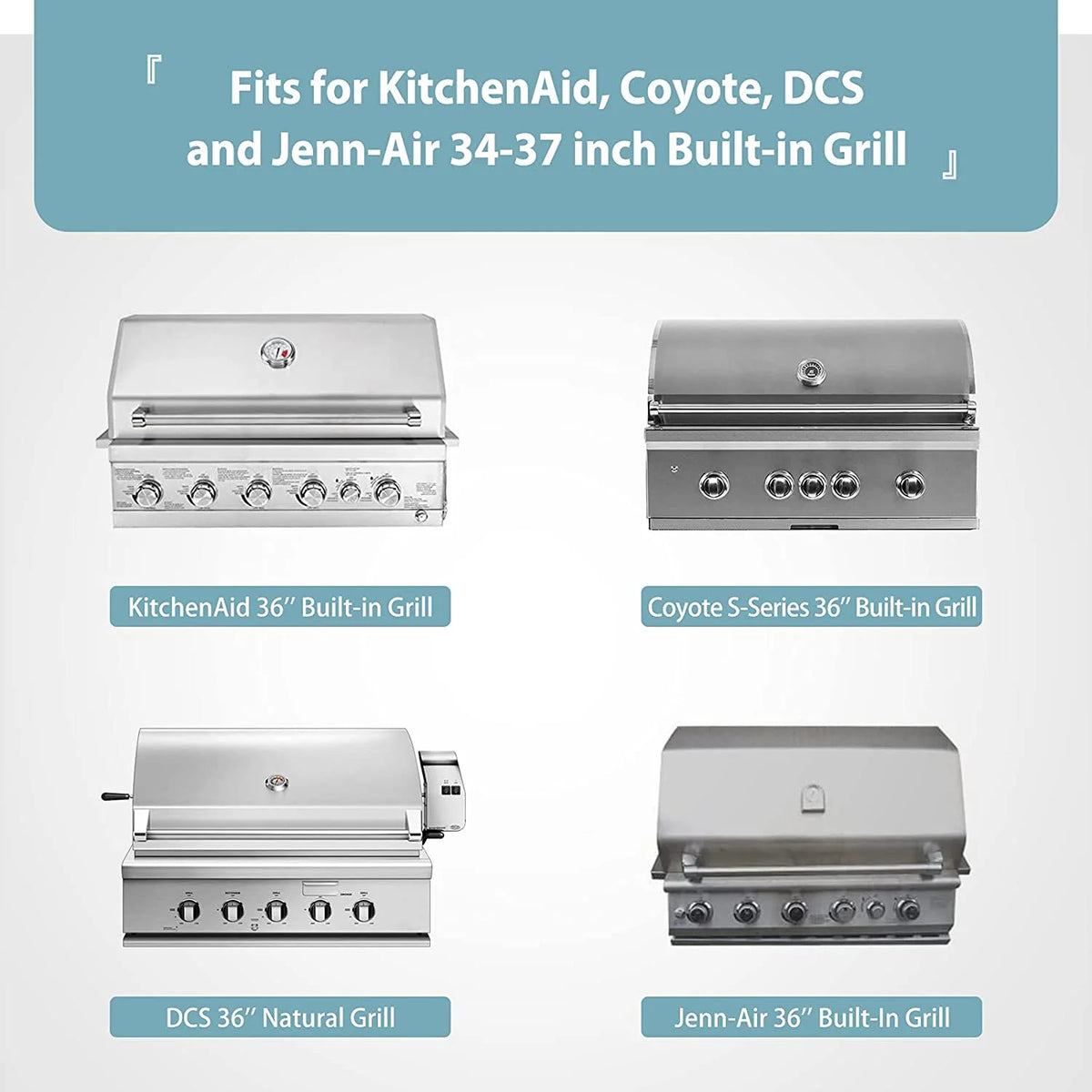 37'' Built-in Grill Cover, Waterproof & Windproof, 38" x 28" x 24" N402