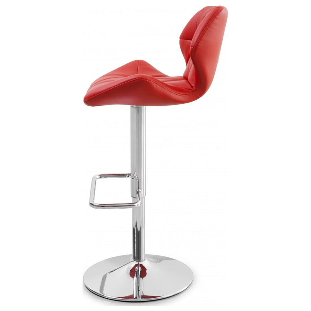 Gray Faux Leather Adjustable Height Barstool S880